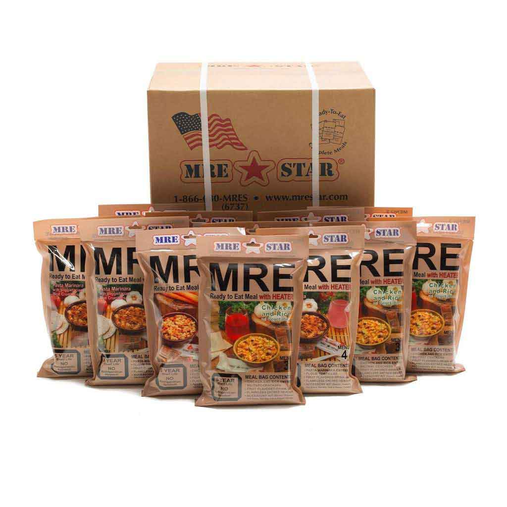 MRE Case Pack with Heaters (12 meals)